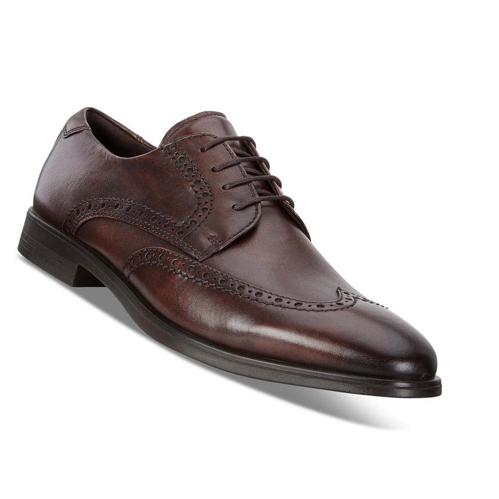 Ecco Melbourne Wingtip Tie Finskor Herr Bruna | SE 523PJJ